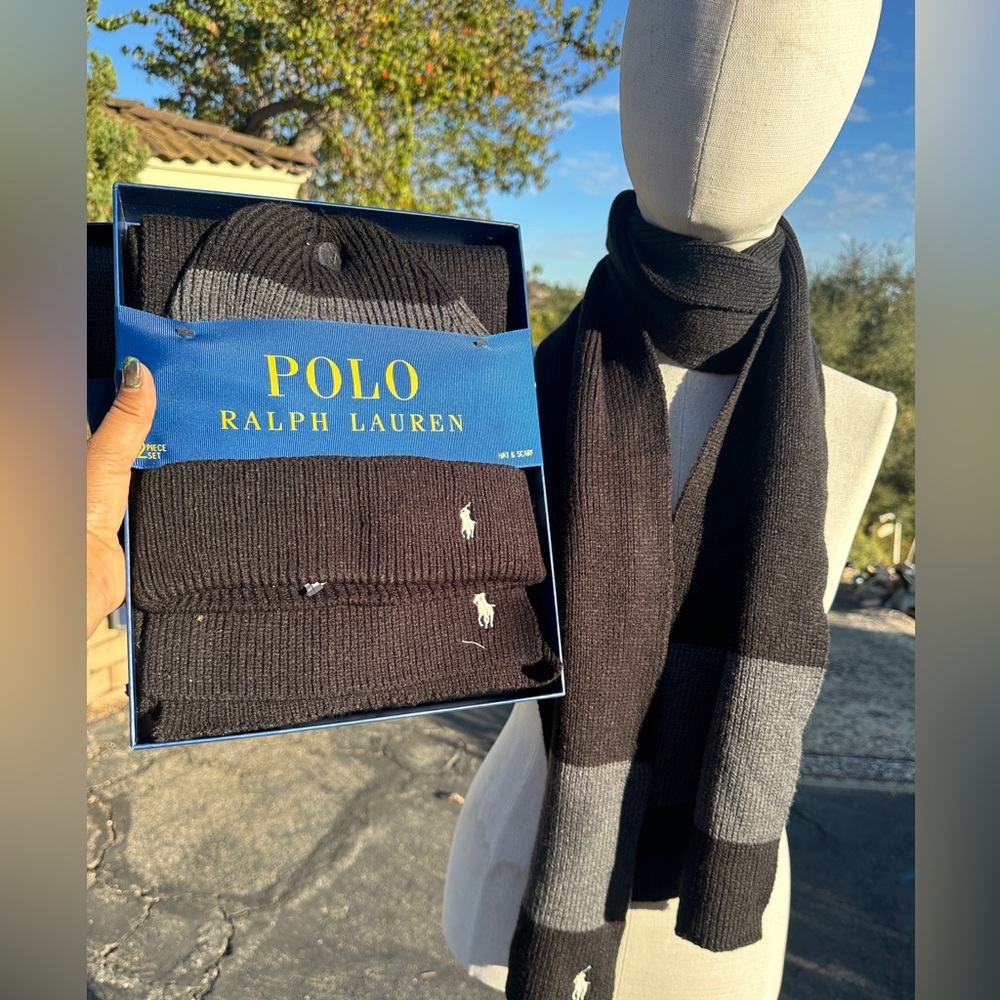 NWT Polo Ralph Lauren Hat and Scarf Box Set